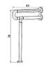 Поручень U-образный с креплением к полу Dikalan 7W001 Под заказ, фото 2