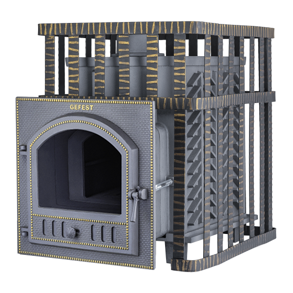 Чугунная Банная Печь Гефест ЗК в сетке-18 (П)