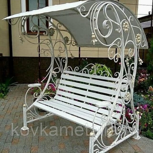 Скамейка с навесом парковая "Мрамор" - фото 1 - id-p119738204