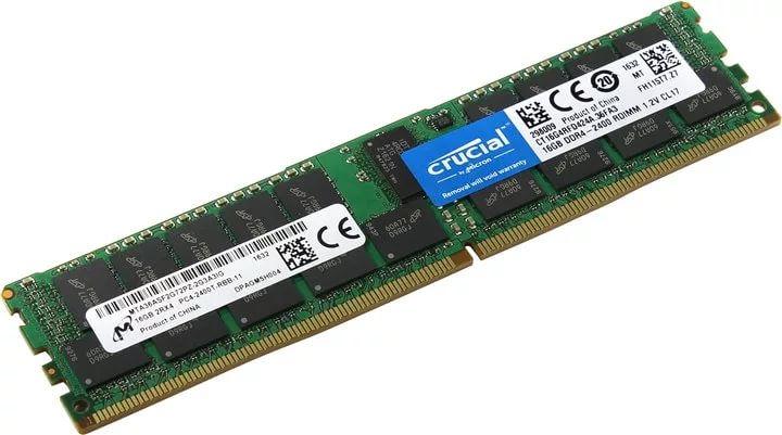 Модуль памяти 16Gb ECC RDIMM DDR4-2400Mhz Crucial CT16G4RFD424A - фото 1 - id-p119763124