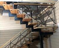 Каркасы лестниц на одинарном косоуре модель 45