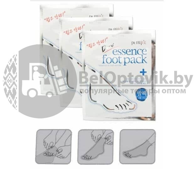 Маска носочки для ног с сухой эссенцией Dry Essence Foot Pack Petitfee - 1 пара, 30ml Original Korea - фото 6 - id-p119780833