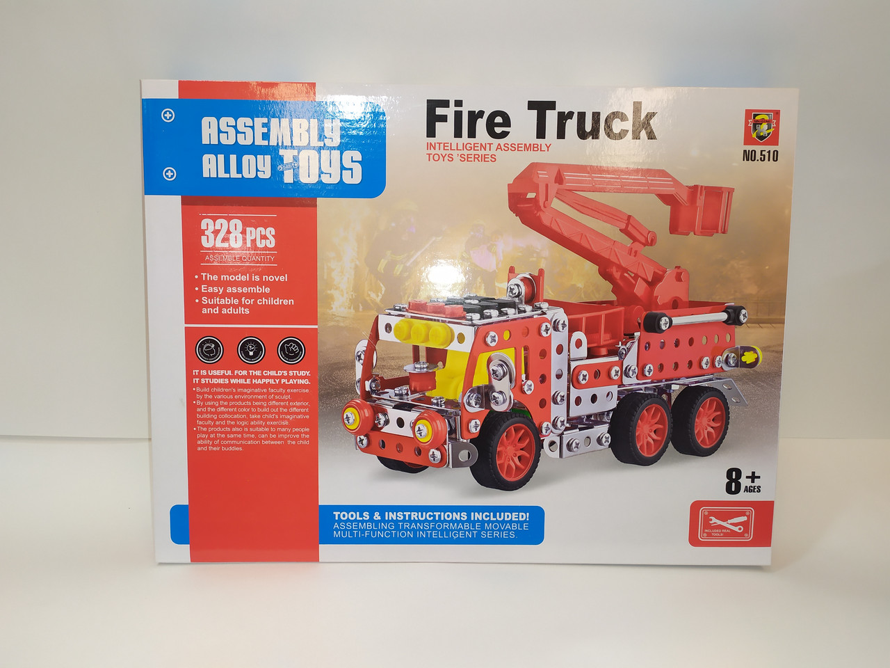 Конструктор железный металлический Пожарная машинка Fire truck арт.510 для детей из металлических деталей - фото 3 - id-p119784501