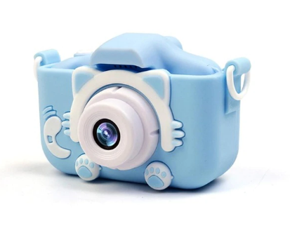 Детский цифровой фотоаппарат "Котик" Голубой (2 камеры и встроенная память) - фото 7 - id-p119790249