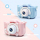 Детский цифровой фотоаппарат "Котик" Голубой (2 камеры и встроенная память), фото 6