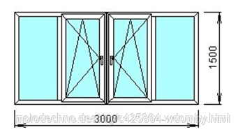 Окно ПВХ 3000х1500