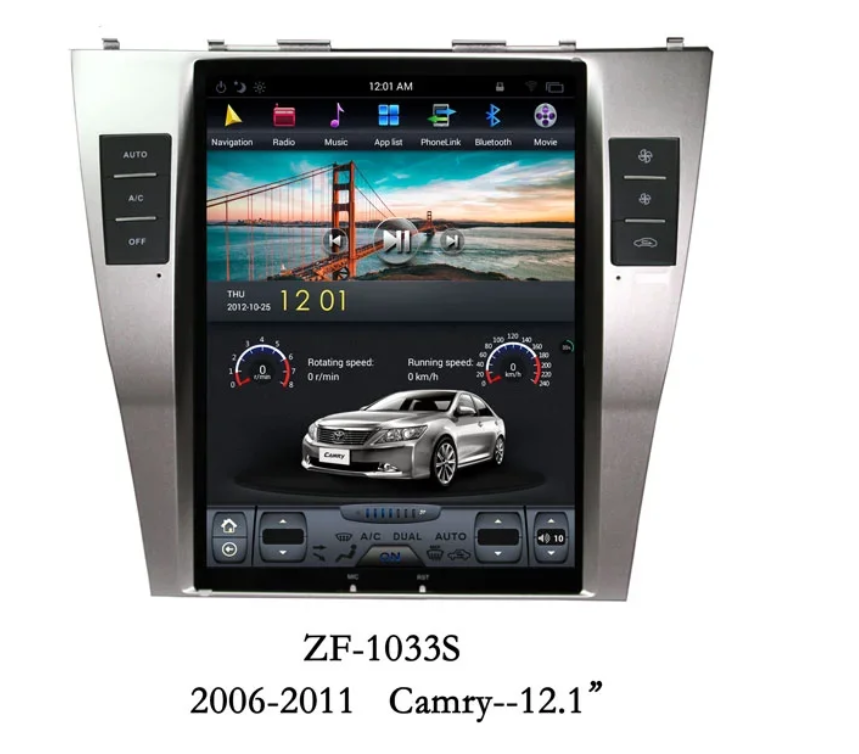 Штатная магнитола в стиле Tesla Toyota Camry V40 (2006-2012) Android 10 4/64 - фото 3 - id-p119790389