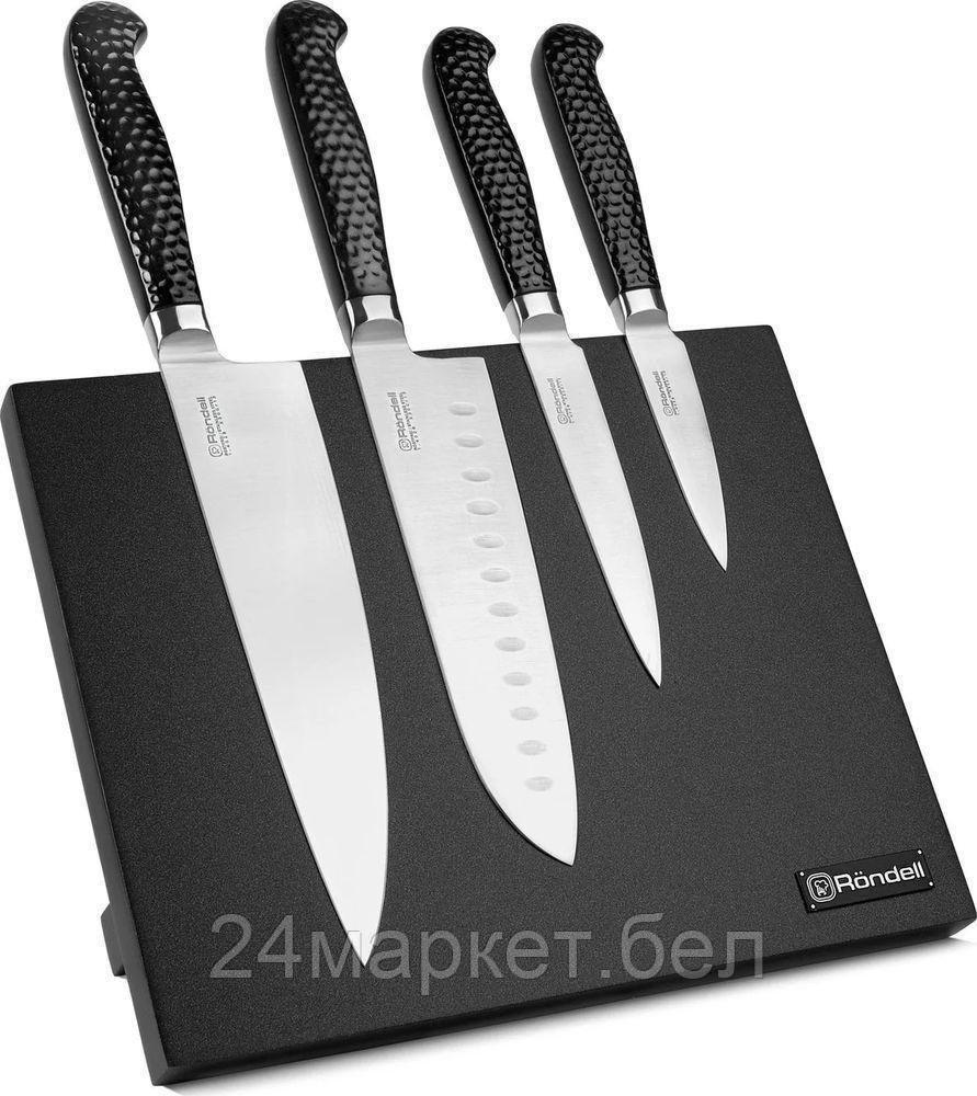 Кухоннные ножи1131 Набор ножей RainDrops 4 ножа Rondell (GY)