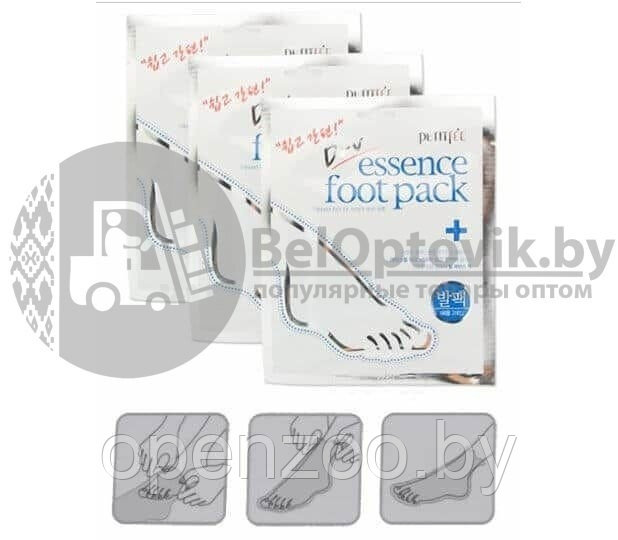 Маска носочки для ног с сухой эссенцией Dry Essence Foot Pack Petitfee - 1 пара, 30ml Original Korea - фото 6 - id-p119823066