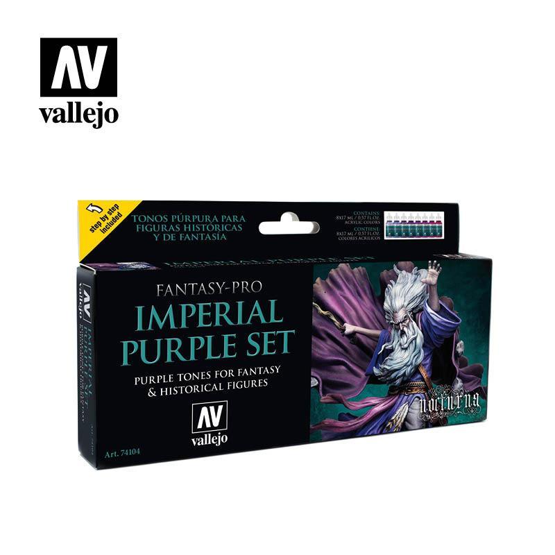 Набор акриловых красок для фэнтези миниатюр FANTASY-PRO IMPERIAL PURPLE, 8x17мл, Vallejo/Nocturna - фото 1 - id-p119872793