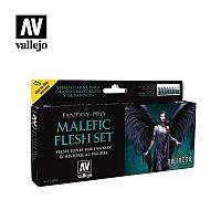 Набор акриловых красок для фэнтези минитюр FANTASY-PRO MALEFIC FLESH, 8x17мл, Vallejo/Nocturnа