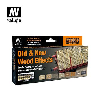 Набор акриловых красок для моделизма OLD&NEW WOOD EFFECTS, 8х17мл, Vallejo