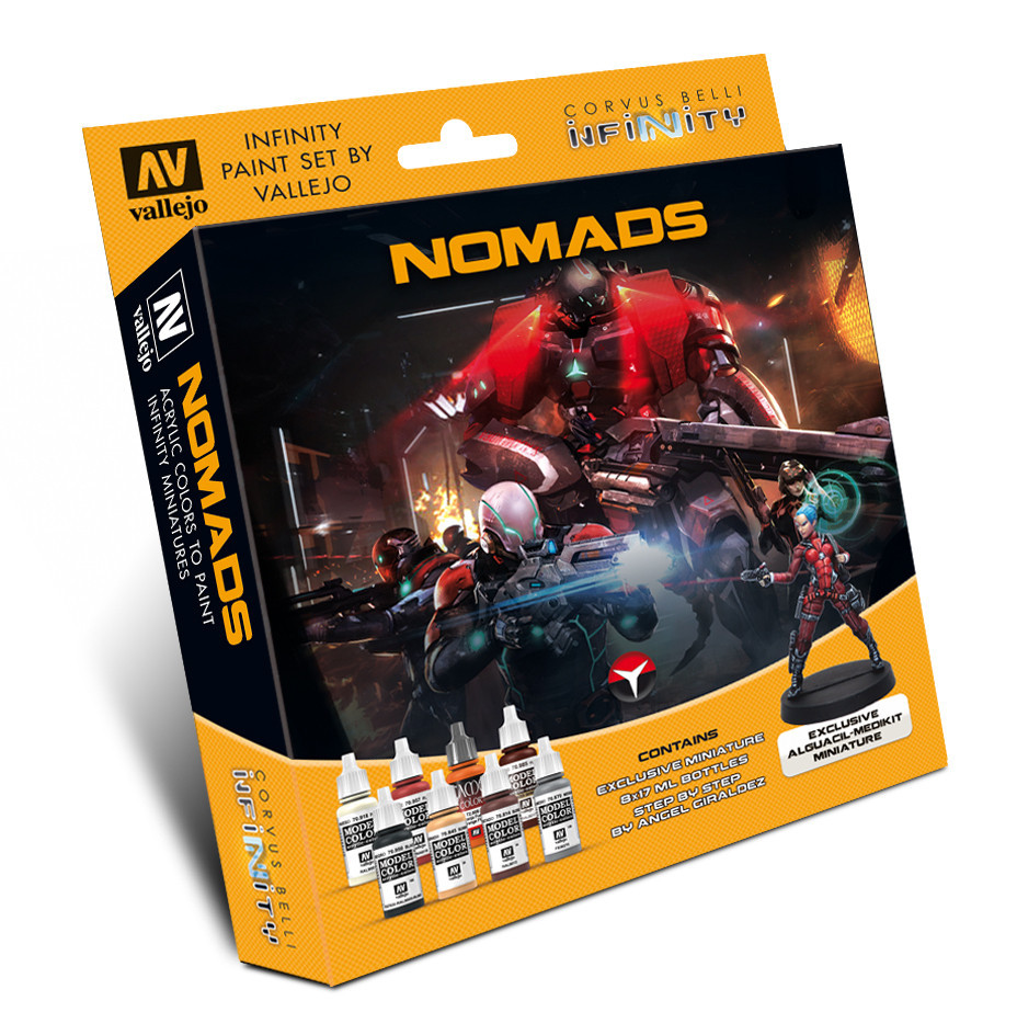 Набор VALLEJO Model Color INFINITY NOMADS MINIATURE (8 + сборная фигурка)