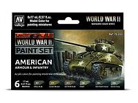 Набор акриловых красок для сборных моделей WWII AMERICAN ARMOUR, 6х17мл, Vallejo