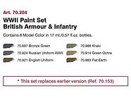 Набор акриловых красок для сборных моделей WWII BRITISH ARMOUR, 6х17мл, Vallejo, фото 2