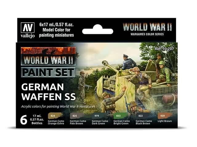 Набор акриловых красок для пехоты WWII GERMAN WAFFEN SS, 6х17мл, Vallejo - фото 1 - id-p119873732