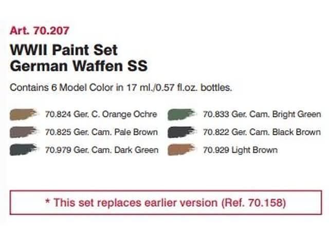 Набор акриловых красок для пехоты WWII GERMAN WAFFEN SS, 6х17мл, Vallejo - фото 2 - id-p119873732