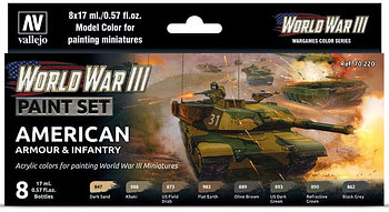 Набор VALLEJO Model Color WWIII AMERICAN ARMOUR (8*17мл)