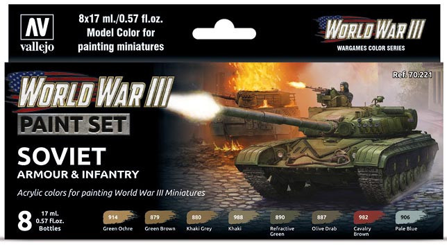 Набор VALLEJO Model Color WWIII SOVIET ARMOUR (8*17мл)