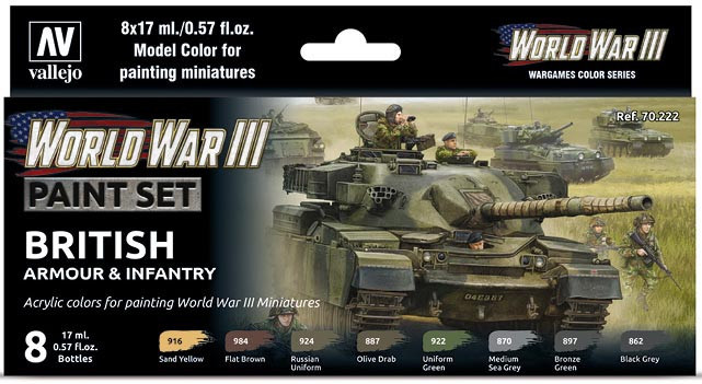 Набор VALLEJO Model Color WWIII BRITISH ARMOUR (8*17мл)