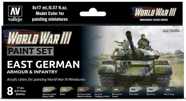 Набор VALLEJO Model Color WWIII EAST GERMAN ARMOUR (8*17мл)