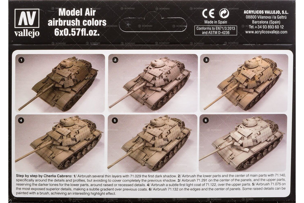 Набор AFV VALLEJO MODEL AIR: US MODERN DESERT COLORS (6*17мл) - фото 2 - id-p119873940