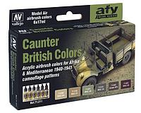 Набор акриловых красок для сборных моделей AFV CAUNTER BRITISH COLORS, 6х17мл, Vallejo