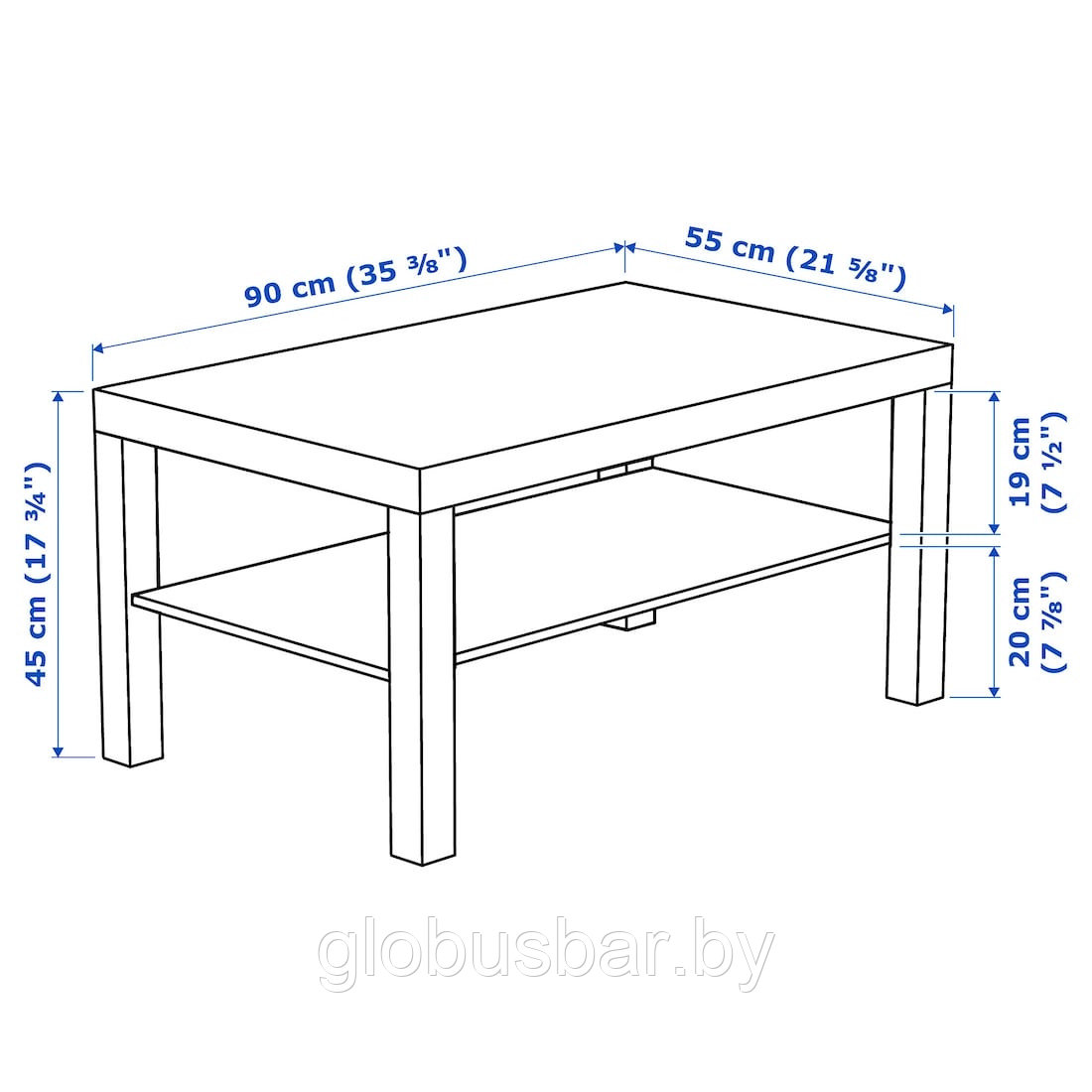 ЛАКК Журнальный стол, белый, 90x55 см, икеа - фото 6 - id-p119875748