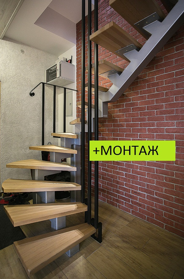 Лестницы с забежными ступенями на монокосоуре модель 32