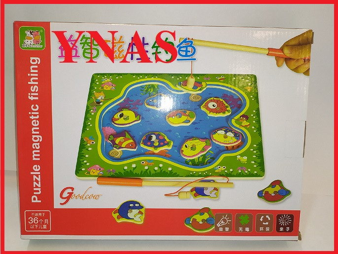 Детская деревянная магнитная рыбалка арт. 262 Морские обитатели рыбки, детская шнуровка игрушка для детей