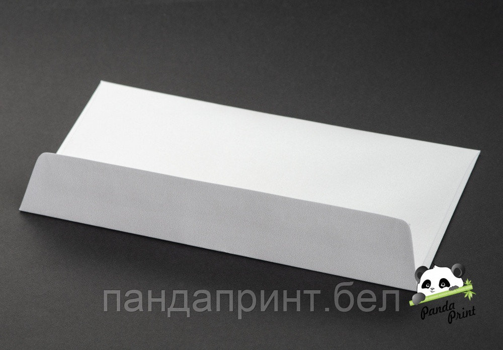 Конверт дизайнерский 110х220 мм Белый металлик