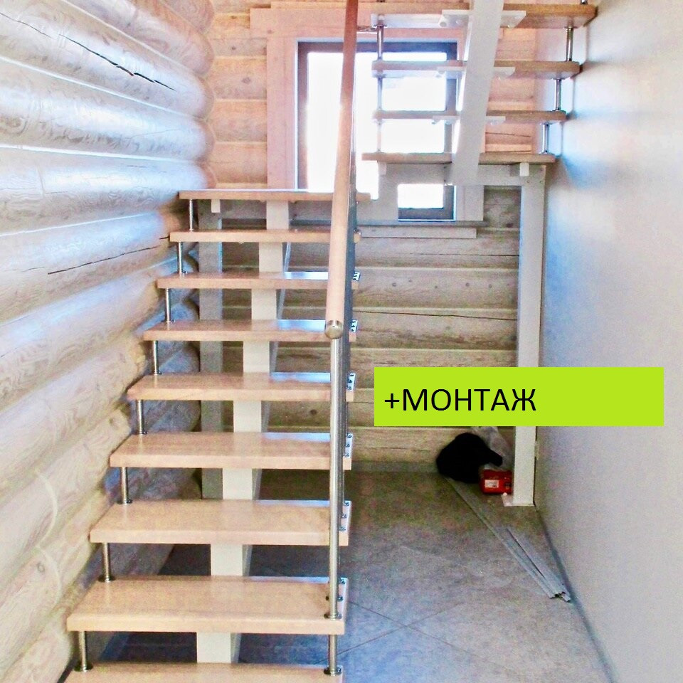 Лестница на монокосоуре с площадкой модель 54 - фото 1 - id-p119916038