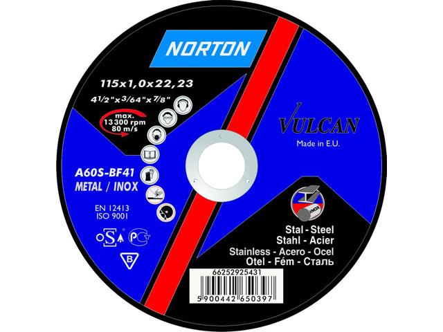 Круг отрезной 230х2.5x22.2 мм для металла Vulcan NORTON