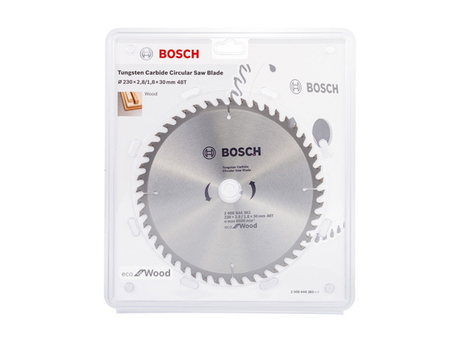 Диск пильный 230х30 мм 48 зуб. по дереву ECO WOOD BOSCH (твердоспл. зуб)