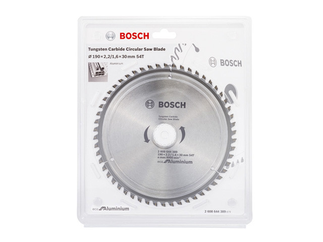 Диск пильный 190х30 мм 54 зуб. универсальный ECO ALUMINIUM BOSCH (твердоспл. зуб)