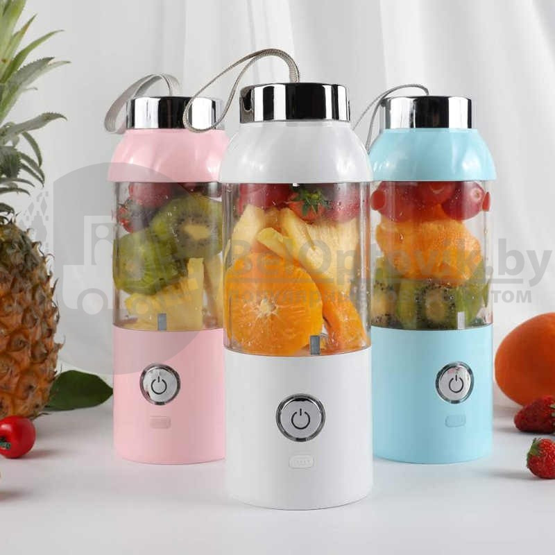 Блендер - шейкер (соковыжималка) портативный, переносной USB EveryDay Juicer Cup, 550 мл, 100W Белый корпус - фото 3 - id-p119934320