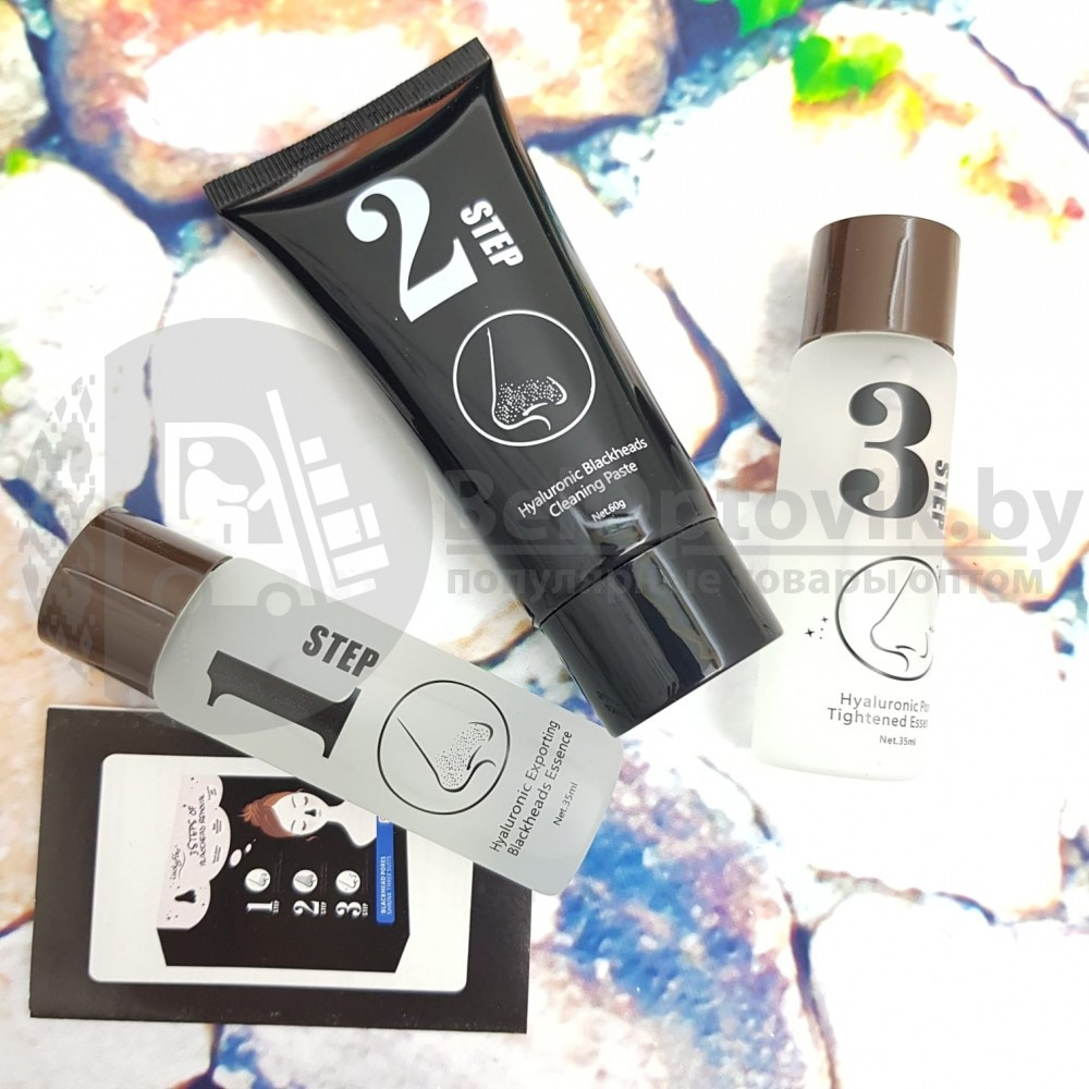 Набор - 3-х ступенчатая система для очищения лица от черных точек с гиалуроновой кислотой (35 60 35 ml) - фото 4 - id-p119965118
