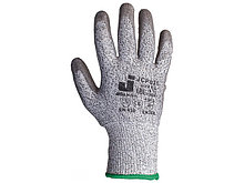 Перчатки с защитой от порезов 3 кл., р-р 9/L, (полиурет. покрыт.) серые, JetaSafety (перчатки стекольщика,