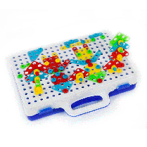 Конcтруктор Magic Plate Puzzle с шуруповертом (Creative Mosaic) на батарейках (3D-конструктор), 205 деталей, фото 2