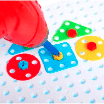 Конcтруктор Magic Plate Puzzle с шуруповертом (Creative Mosaic) на батарейках (3D-конструктор), 205 деталей, фото 3