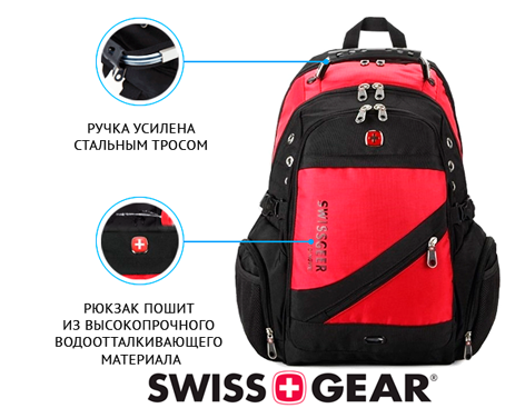 Рюкзак  Swissgear 8810 Красный