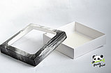 Коробка с прозрачным окном 200х200х80 Серая (белое дно), фото 2