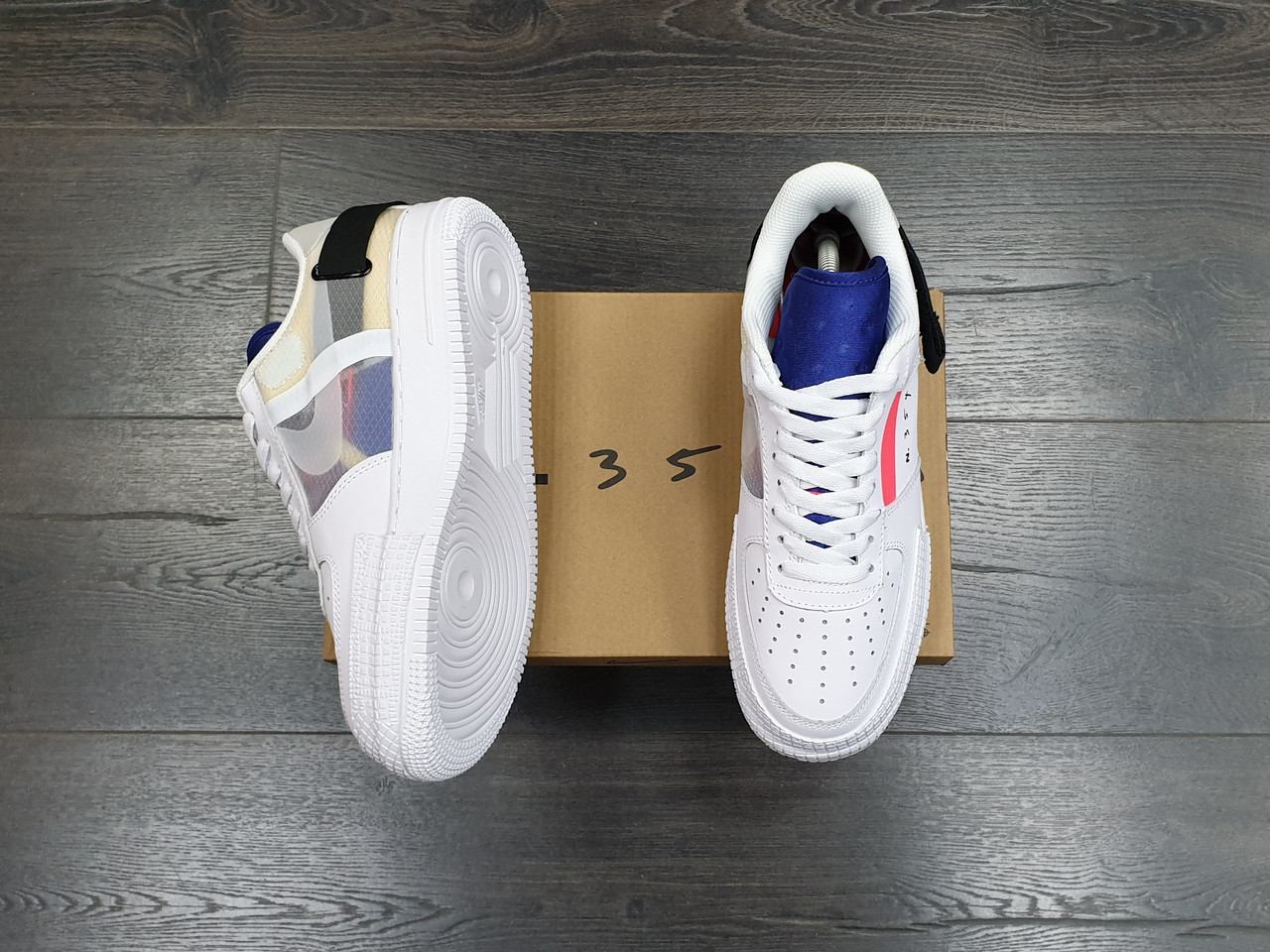 Кроссовки Nike Air Force 1 Type White Blue Pink - фото 3 - id-p119876017