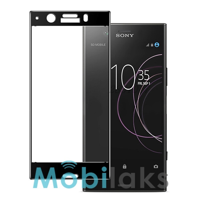Защитное стекло для Sony Xperia XZ1 Compact на весь экран противоударное черное