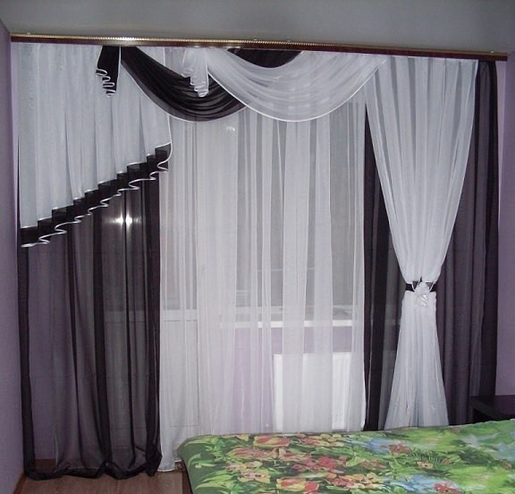 Комплект штор в гостиную и спальню "ФЛОРЕНЦИЯ" вуаль - фото 1 - id-p120036155