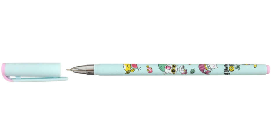 Ручка шариковая Lorex Slim Soft Cat-Mermaid, стержень синий - фото 1 - id-p115616923