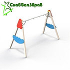 Качели на деревянных стойках двойные, фото 4