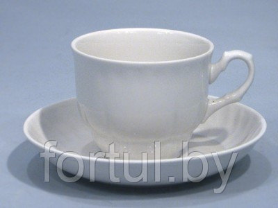 Чайная пара 250 см3 ф.Тюльпан (белое изделие). - фото 1 - id-p120066633