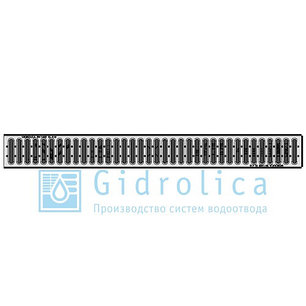 Комплект Gidrolica Light: лоток водоотводный ЛВ -10.11,5.5,5 - пластиковый
 с решеткой РВ -10.10,8.100, фото 2