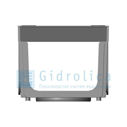 Комплект Gidrolica Light: лоток водоотводный ЛВ -10.11,5.9,5 - пластиковый
 с решеткой РВ- 10.11.50, фото 2